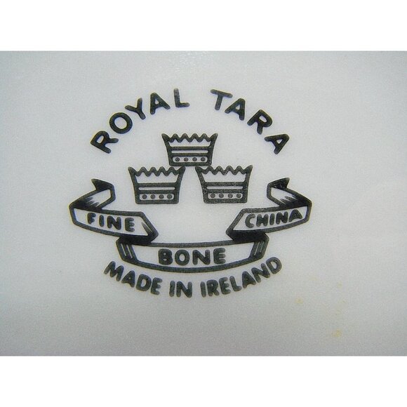 Vintage Royal Tara White Purple Rose Bouquet Gold Gilt Fine Bone China 9" Plate - Picture 7 of 11